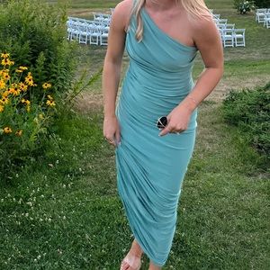 Norma Kamali Diana Gown in Vintage Mint | Size XS